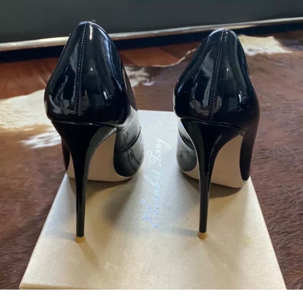 NWB Elisabet Tang High Heels Black Evening Party Cocktail Prom Shoes US Sz 7 - Picture 2 of 14